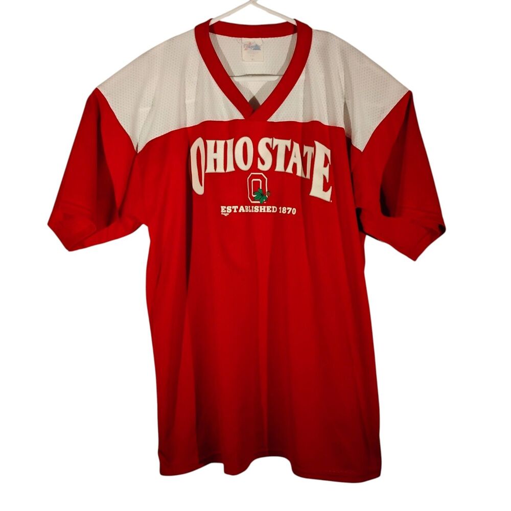 Ohio State Buckeyes Majestic vintage tshirt jersey XL XLarge red made in USA